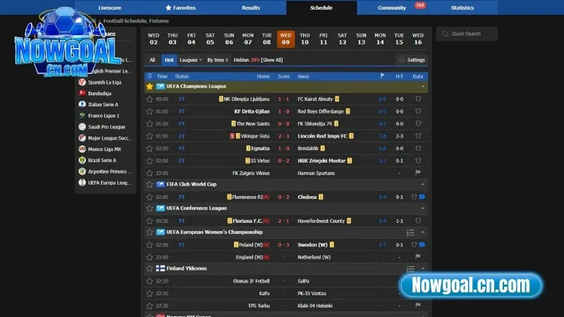 Nowgoal cung cấp lịch thi đấu bóng đá chi tiết